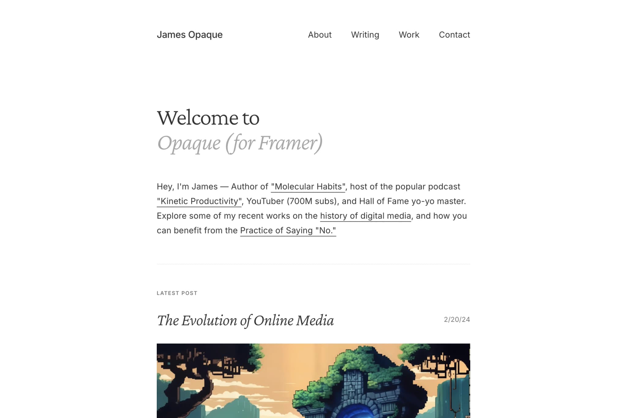 Opaque website by Aaron Rolston